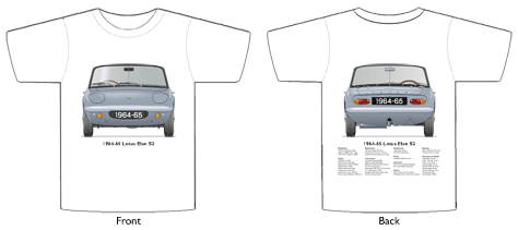 Lotus Elan S2 1964-65 T-shirt Front & Back